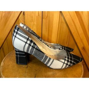 Marc Fisher zala 5 black white plaid black heels Size 8M